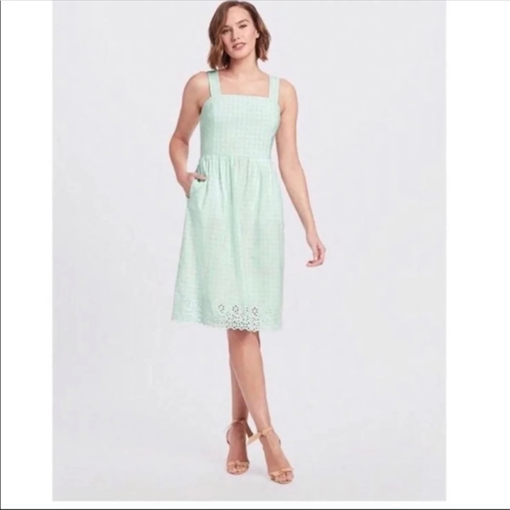 Draper James mint green gingham dress